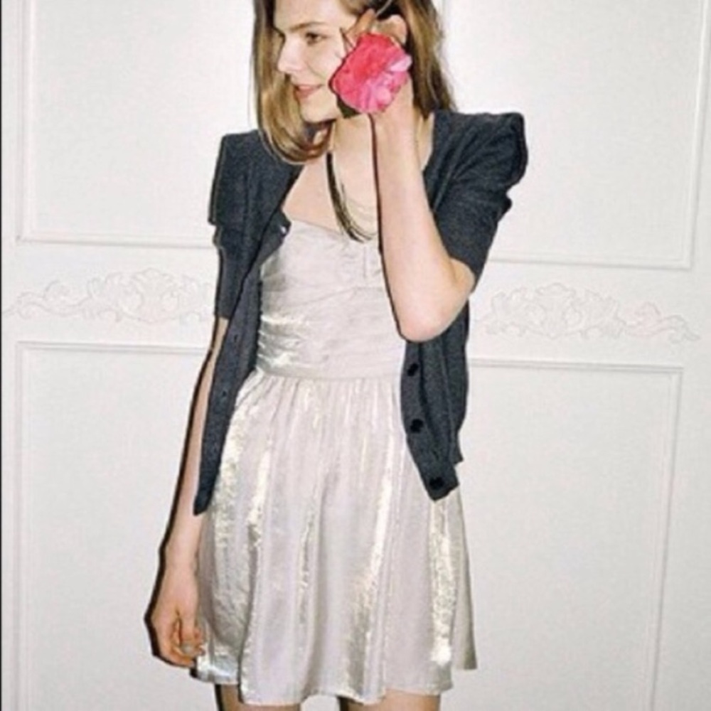 NWOT SILENCE + NOISE silver dress size 0 (zero)